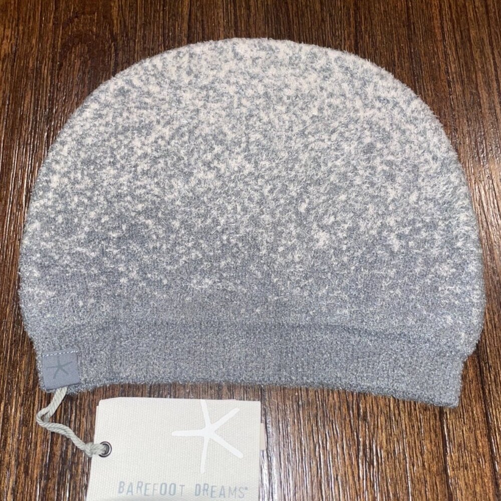 NWT Barefoot Dreams Confetti Beanie CozyChicLite Knit Green-Gray Hat BDWCL20853